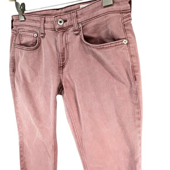 Rag & Bone Dre Boyfriend Jeans Women 24 Light Plum Raw Hem Slim Low Rise Stretch - Picture 3 of 16
